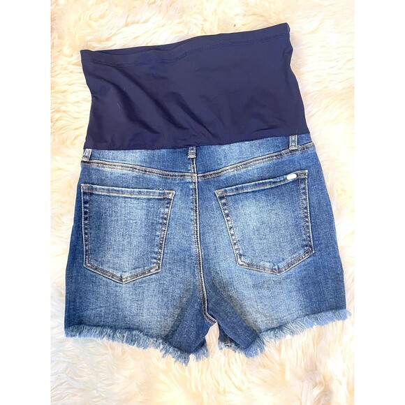PinkBlush Special A LA Maternity Shorts Blue Denim Ripped Distressed Jeans Small - Picture 8 of 11